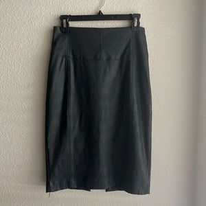 Vegan Leather Express Midi Skirt
